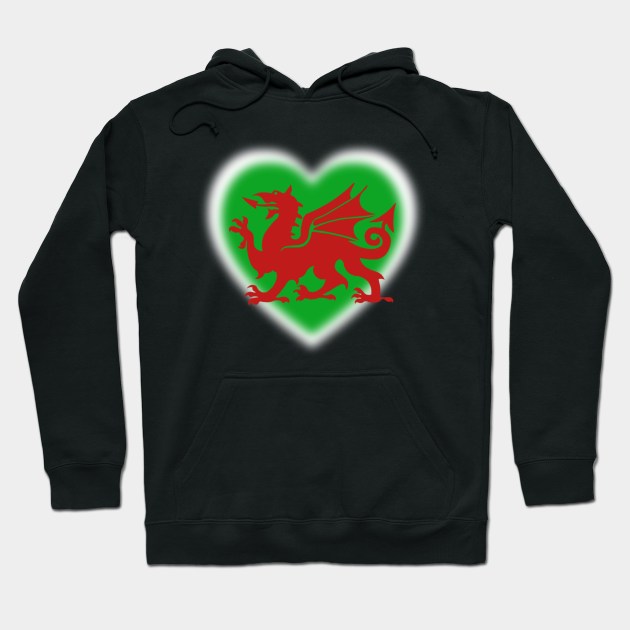 Welsh Dragon Heart Hoodie by Celtic Morrigan